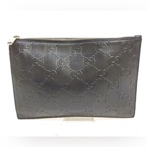 Gucci Black Leather Clutch/Wristlet